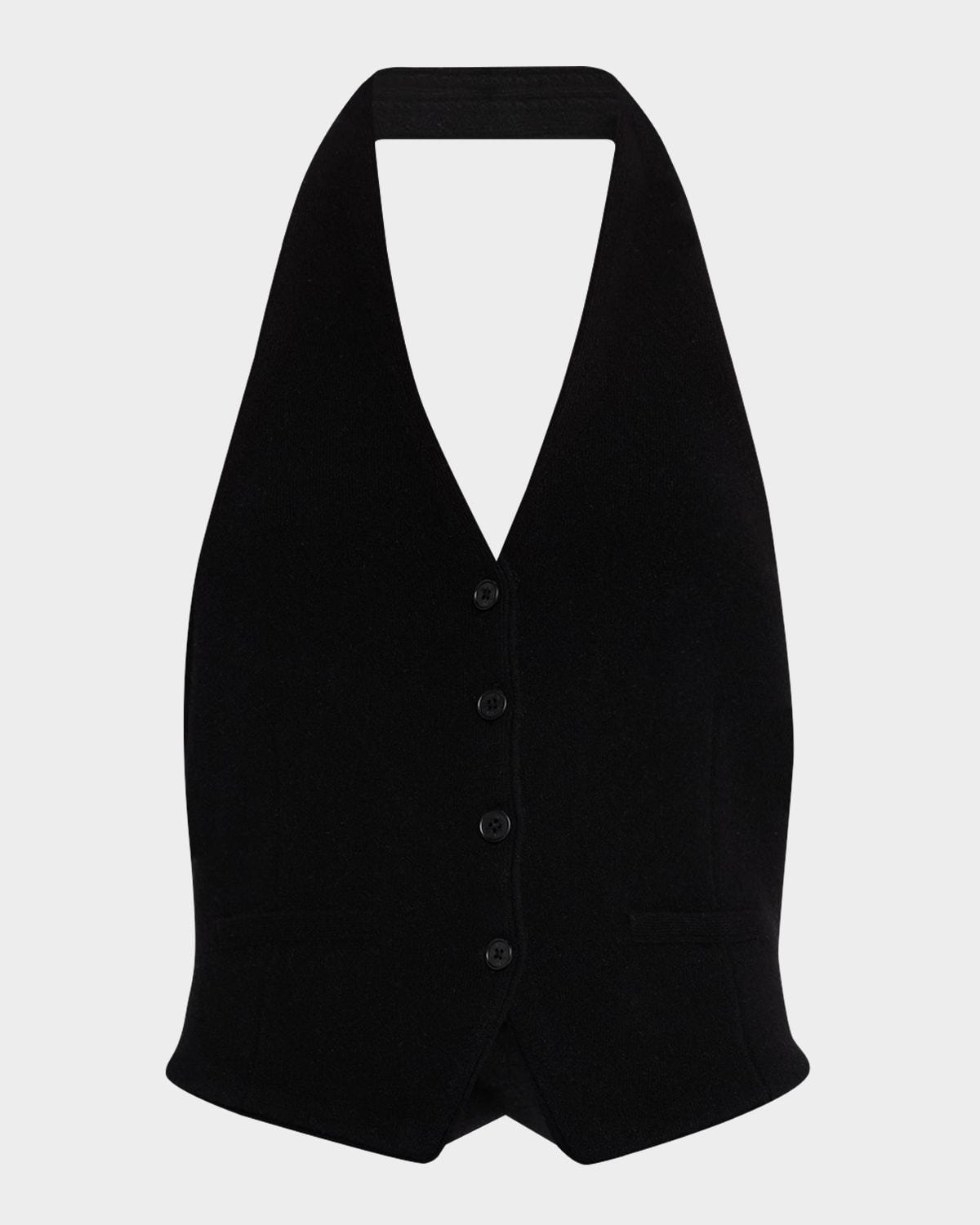 tailored cashmere halter vest