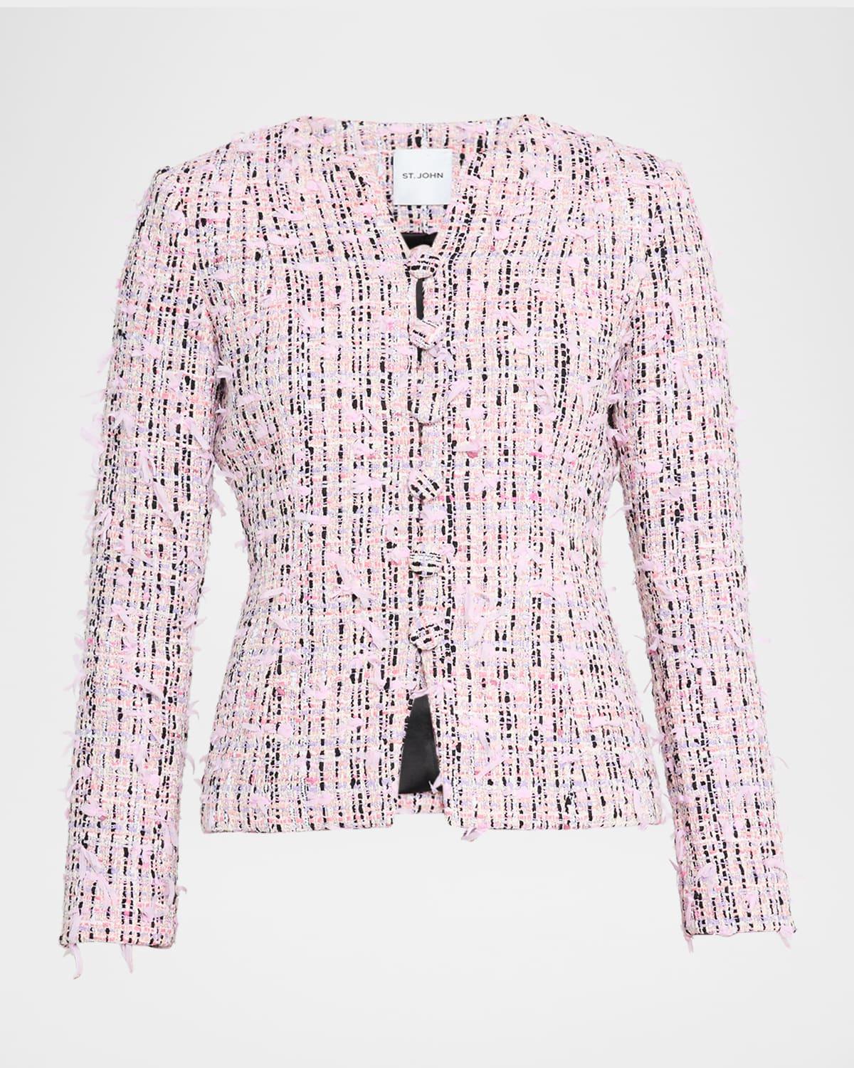 tailored eyelash tweed jacket