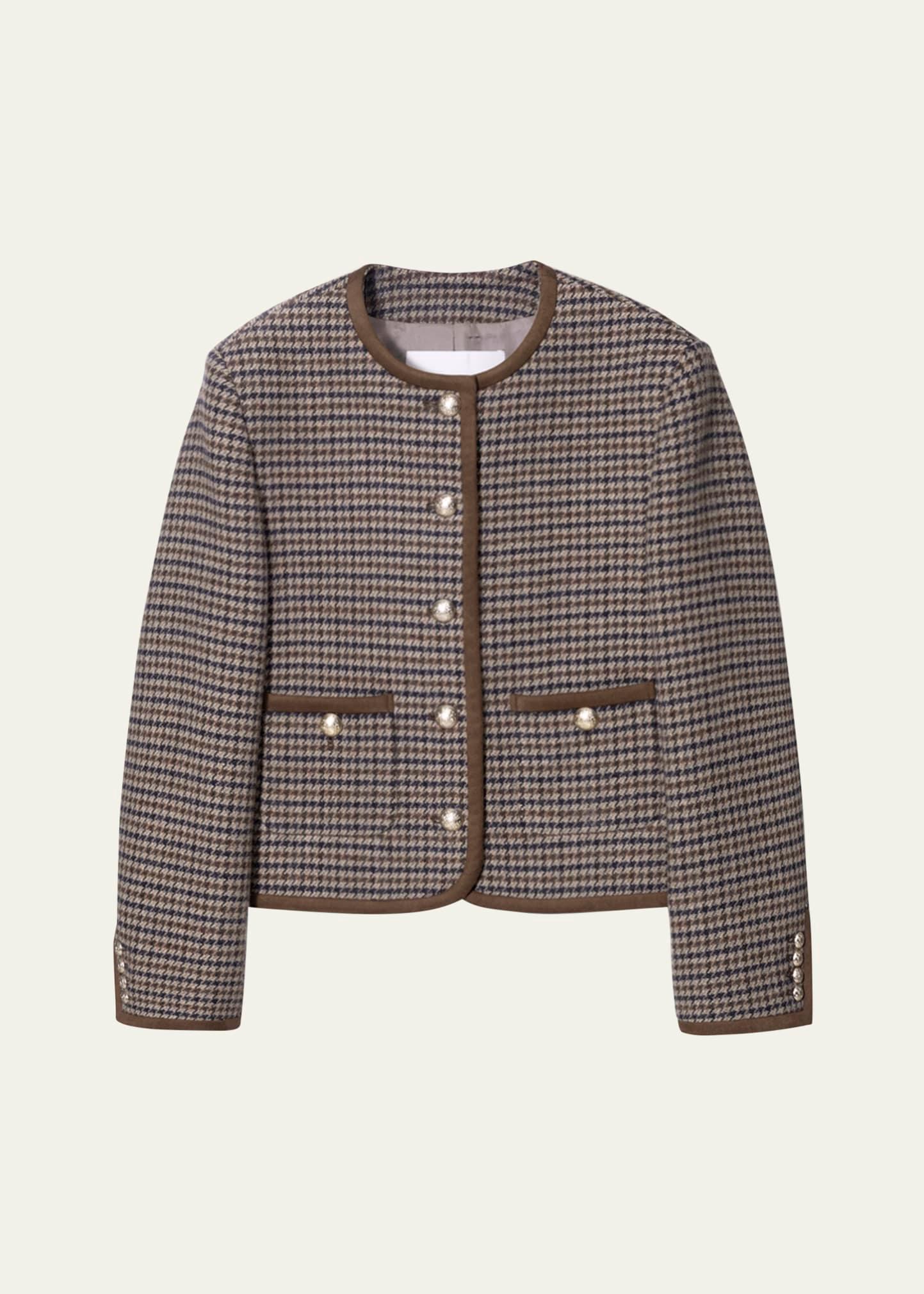 tailored houndstooth tweed jacket
