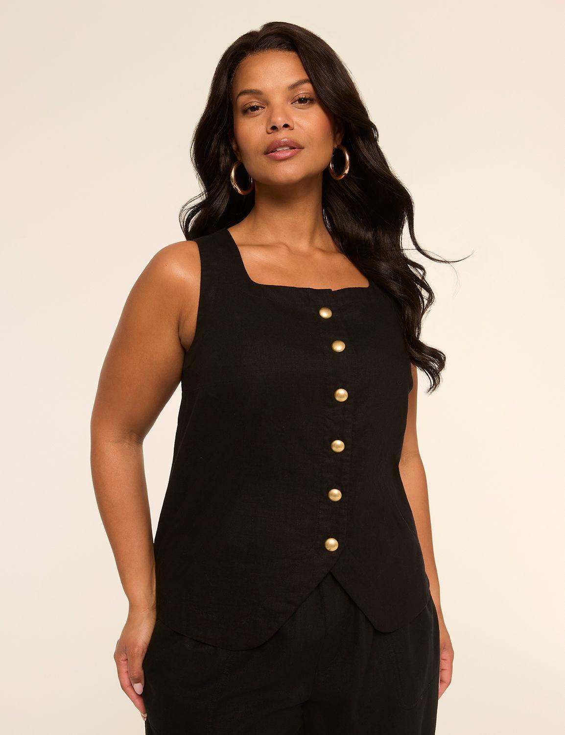 tailored linen vest