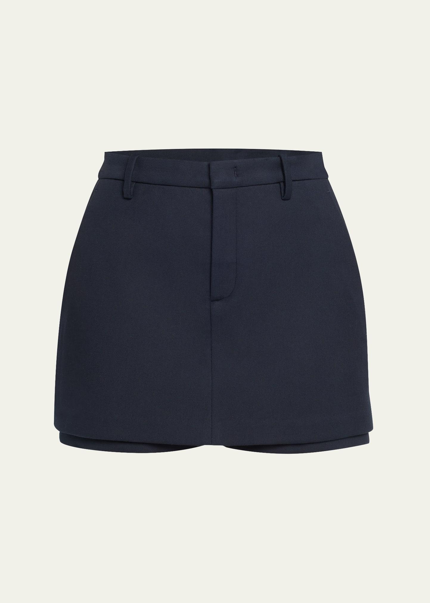 tailored mid-rise skort