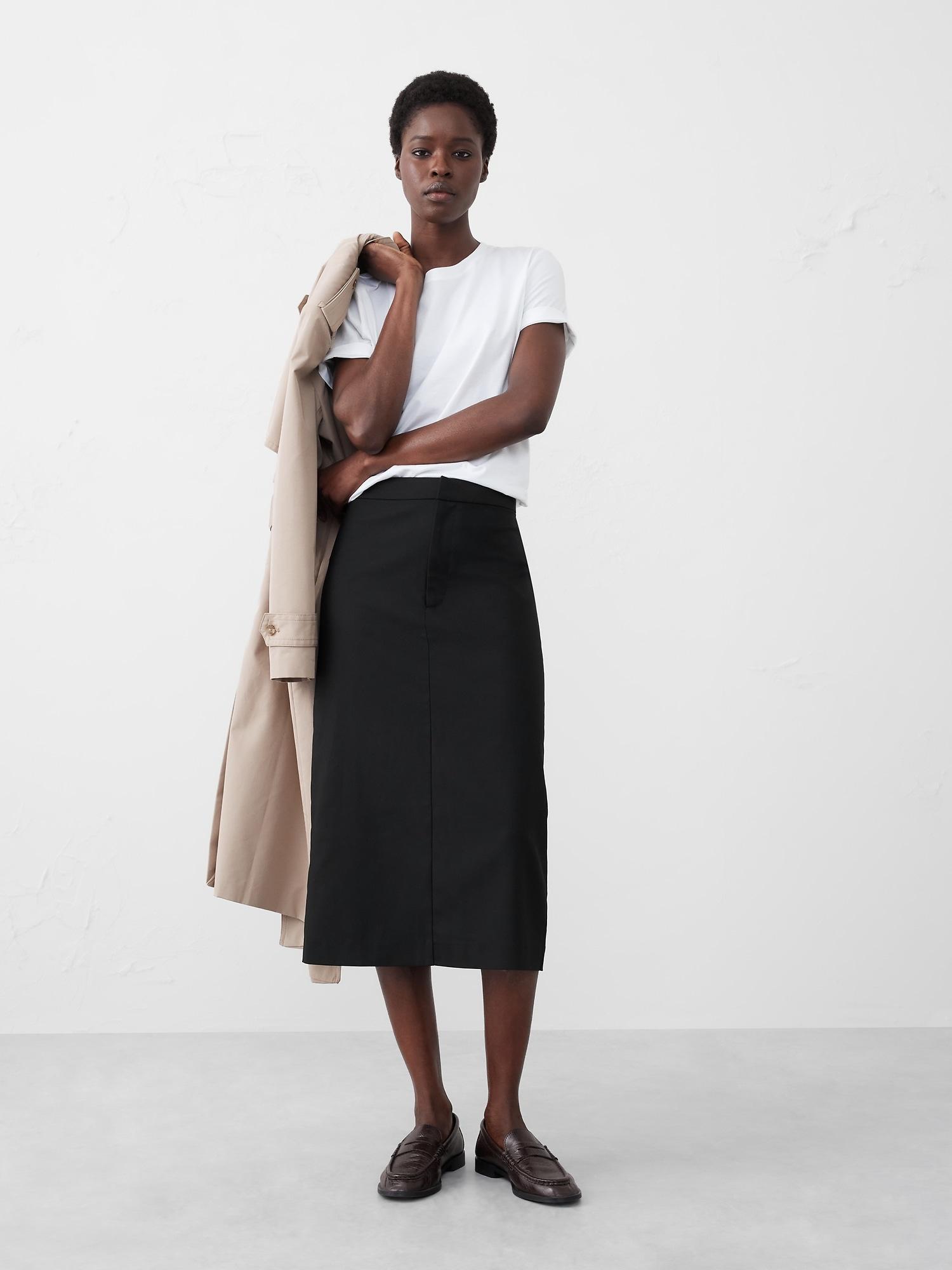 tailored midi skirt