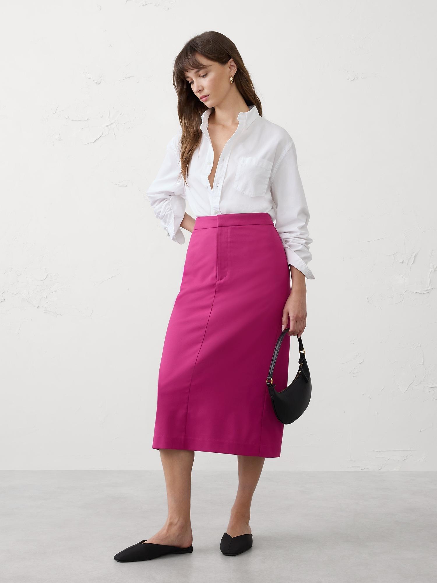 tailored midi skirt