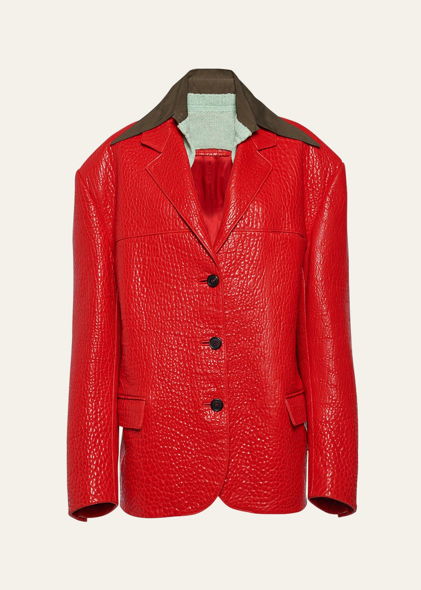 tailored napa leather jacket