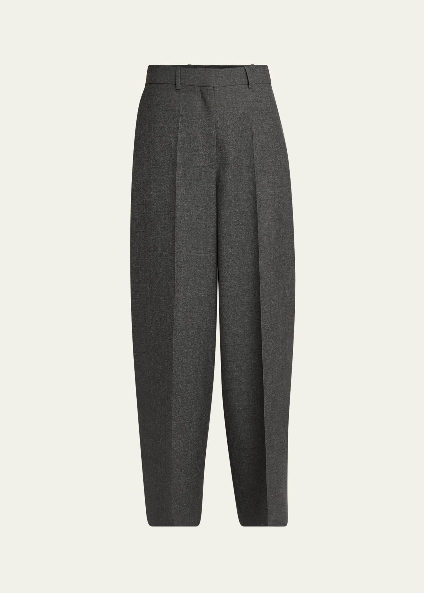 tailored straight-leg wool trousers