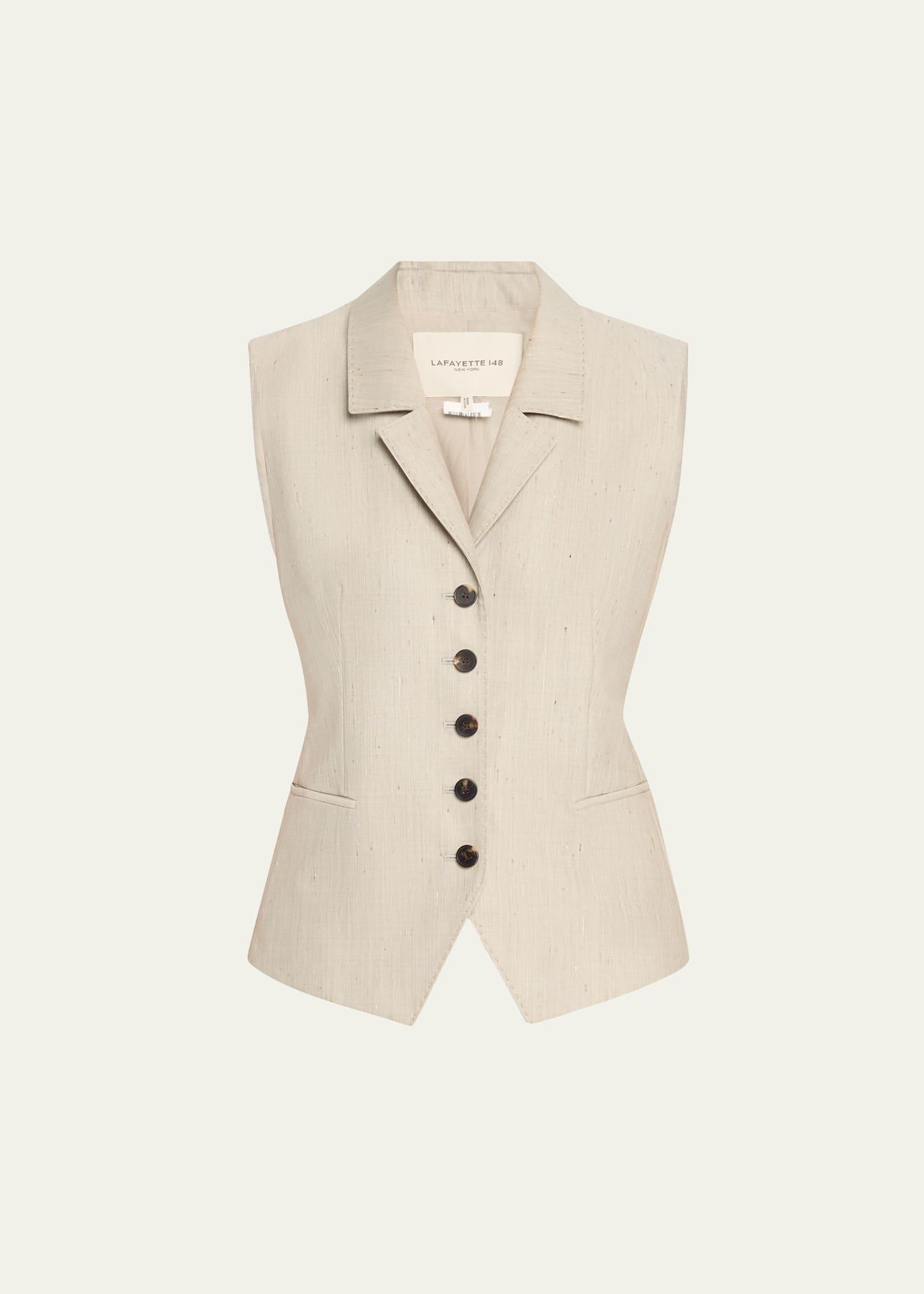 tailored wool-blend vest