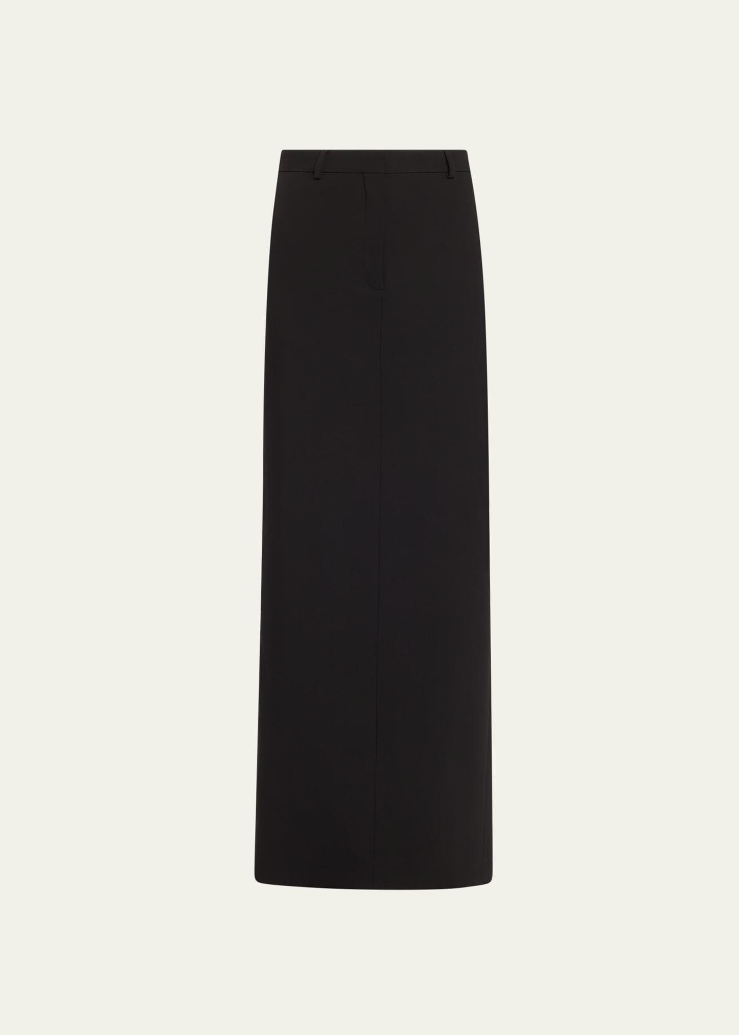 tailored wool maxi skirt