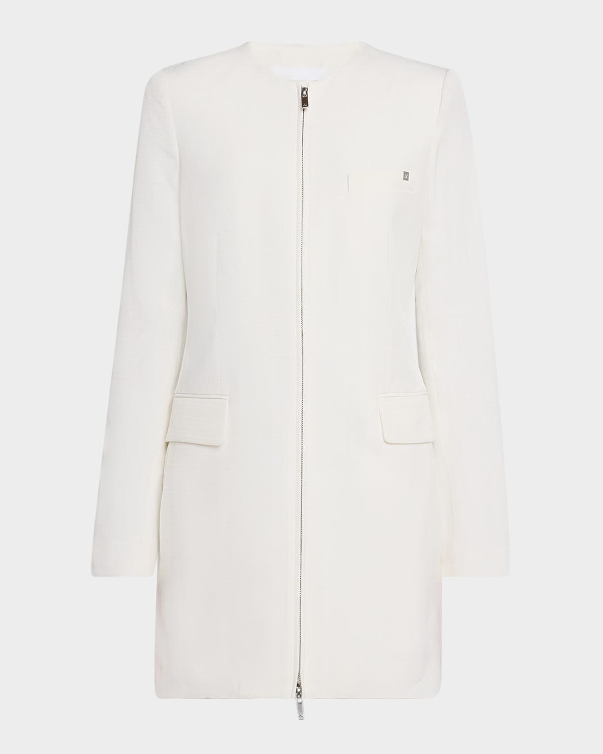 tailored zip-front mini dress