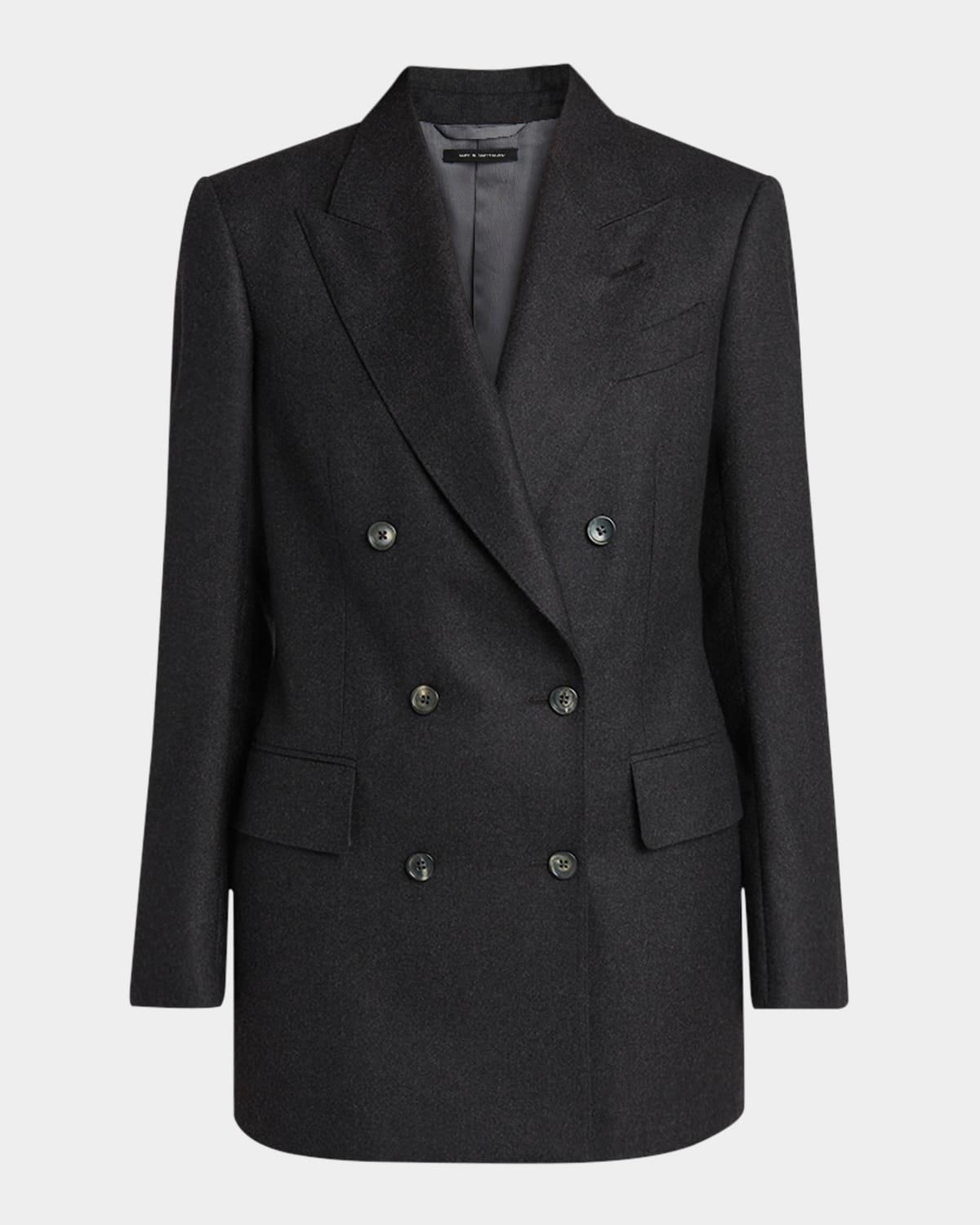 tailoring cashmere double-breasted jacket