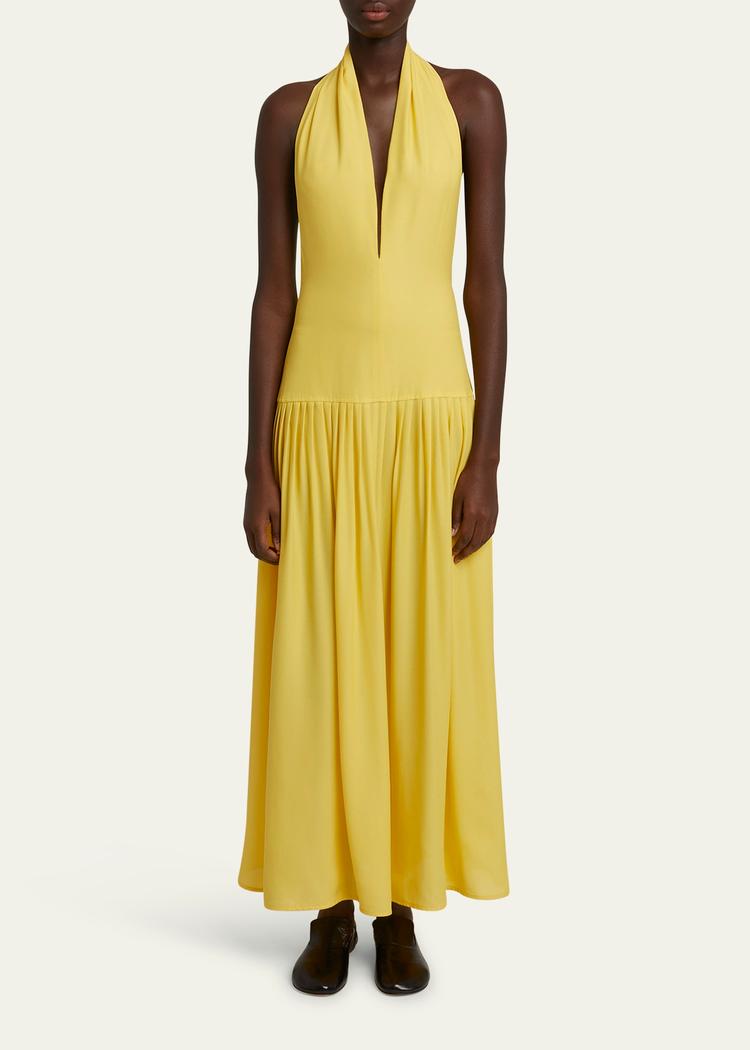 tala halter viscose georgette dress