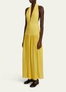 tala halter viscose georgette dress