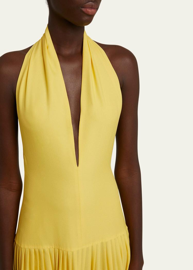 tala halter viscose georgette dress