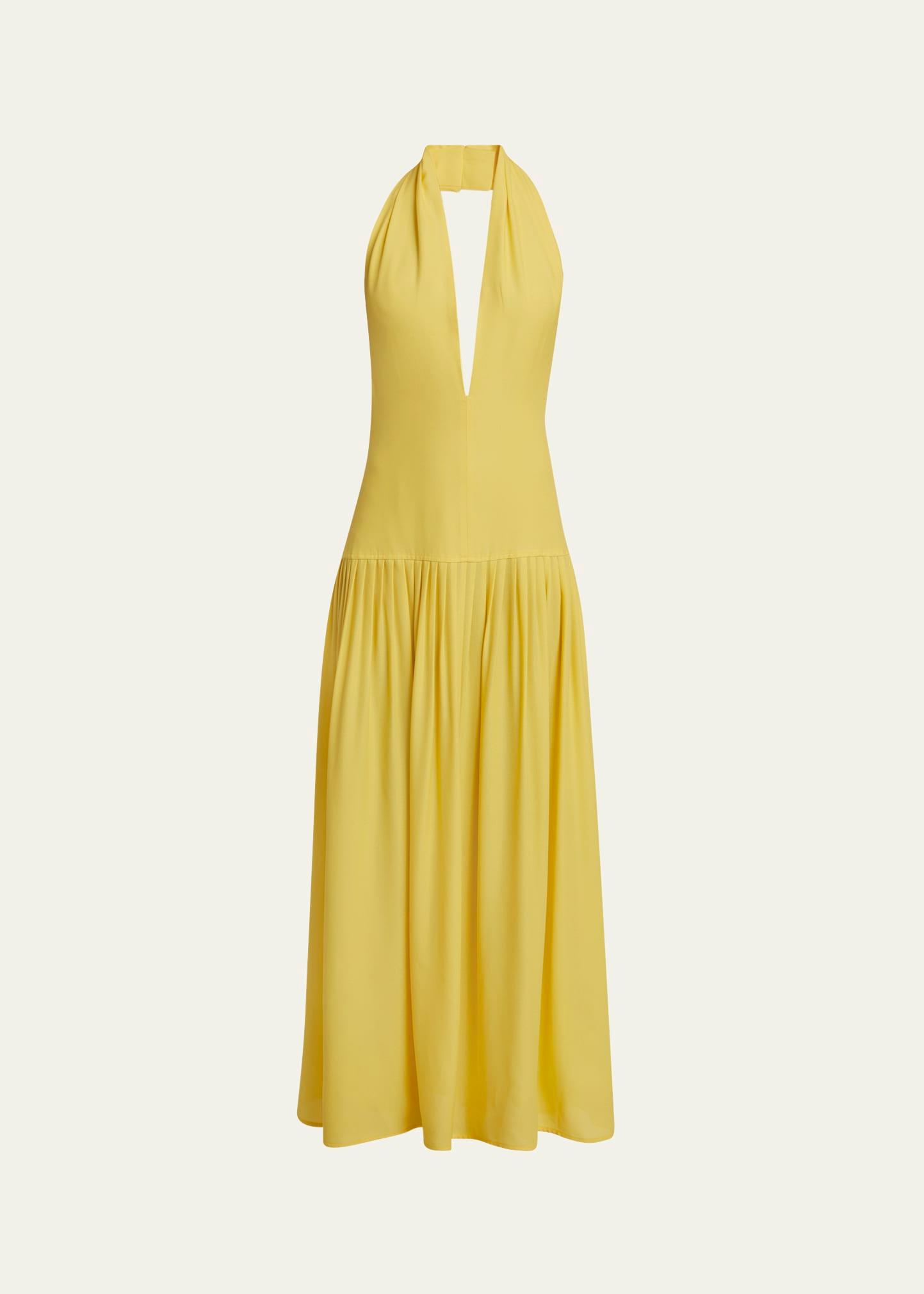 tala halter viscose georgette dress