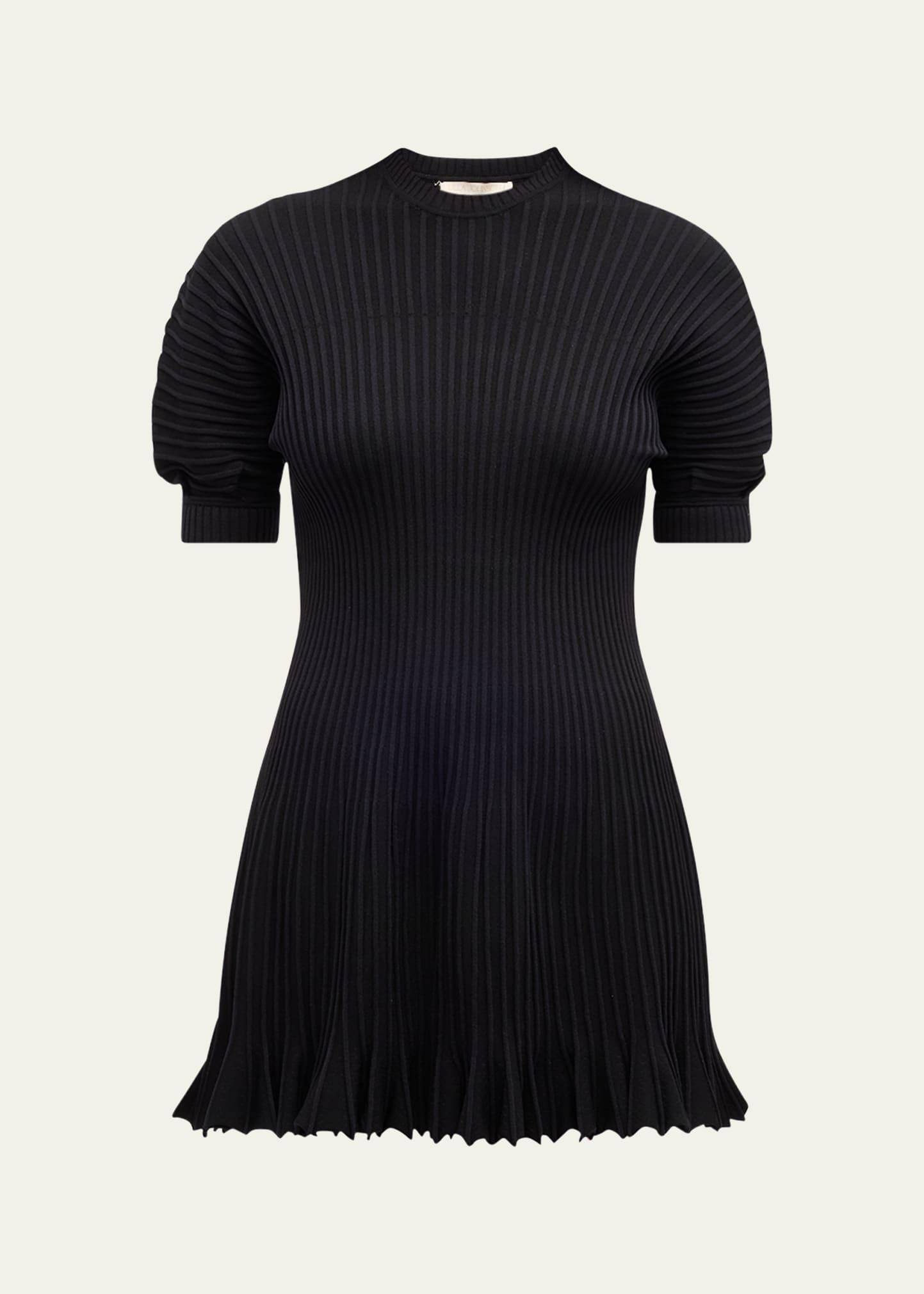 talie ribbed puff-sleeve mini dress
