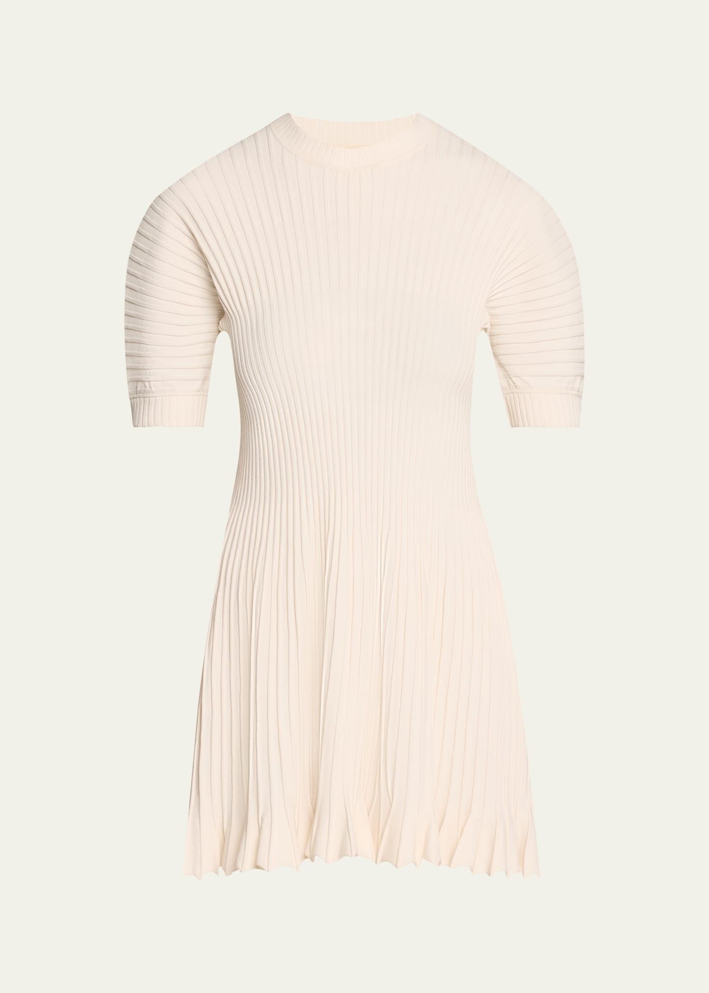 talie ribbed puff-sleeve mini dress