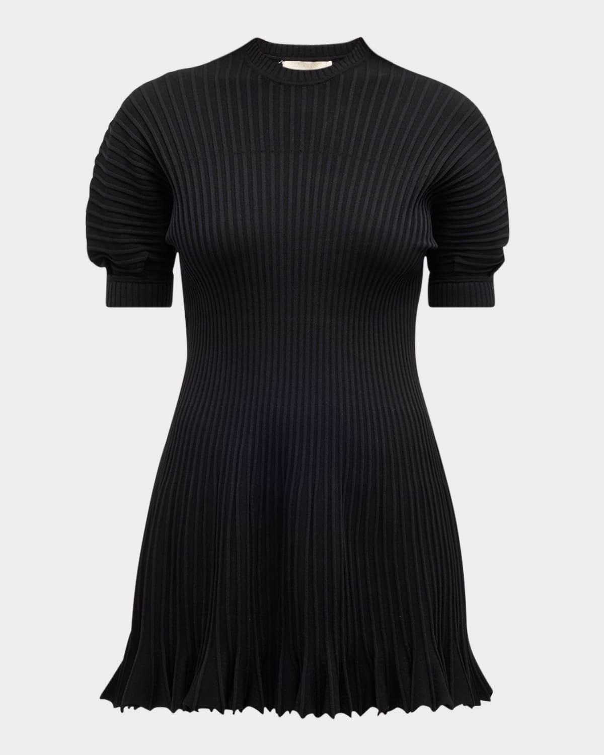 talie ribbed puff-sleeve mini dress