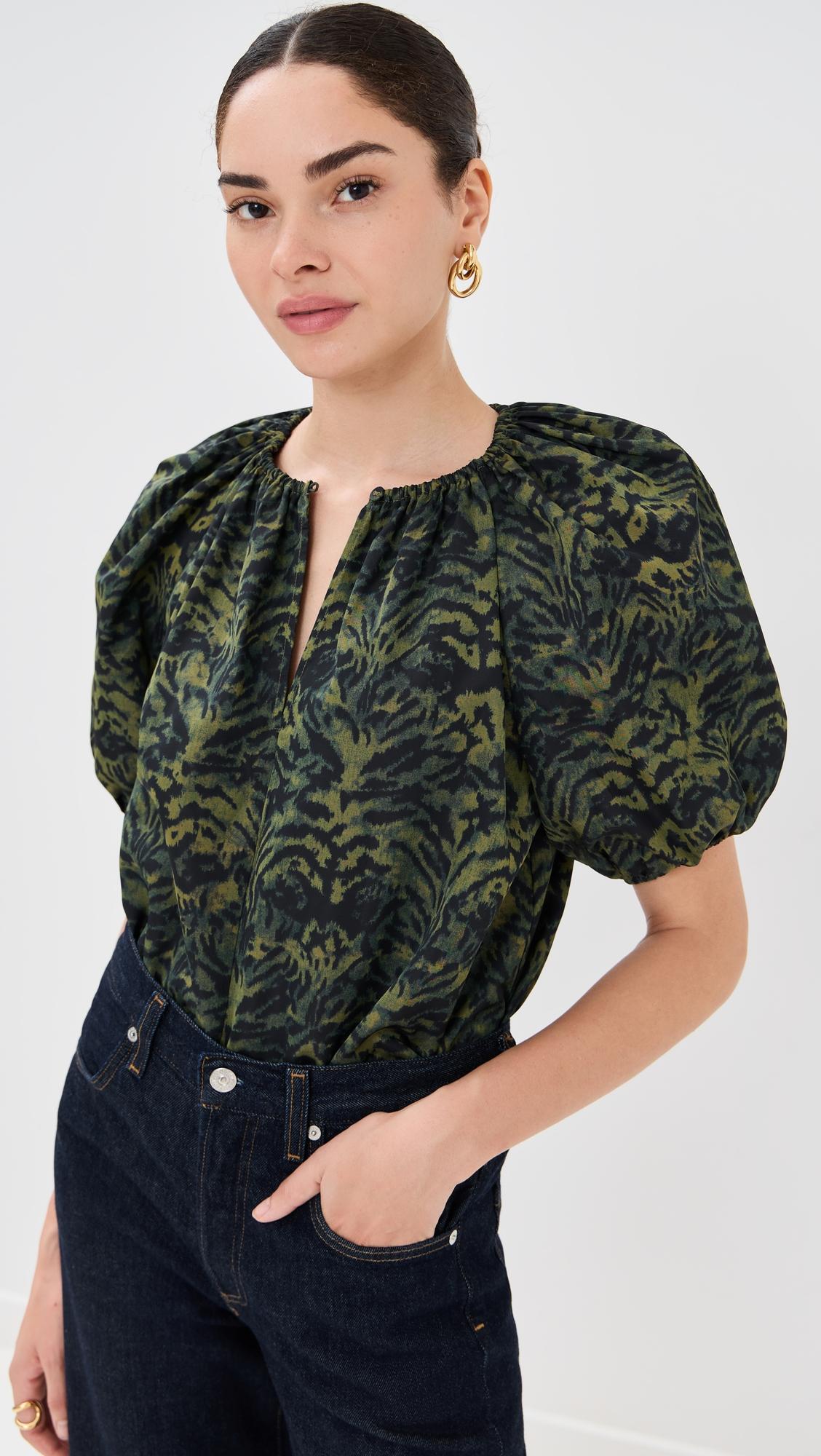 talie silk short sleeve blouse