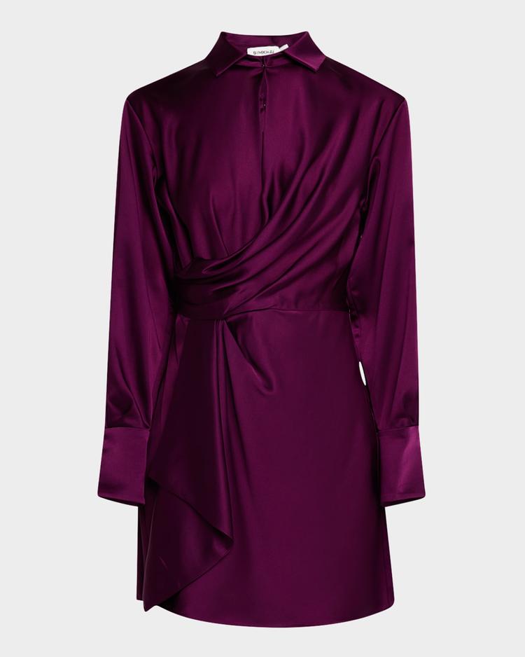 Simkhai Talit Draped Satin Mini Dress