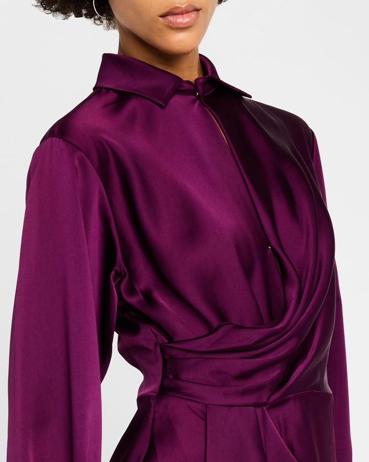 talit draped satin mini dress