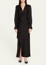 talita drape-front midi dress