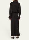 talita drape-front midi dress