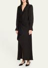 talita drape-front midi dress