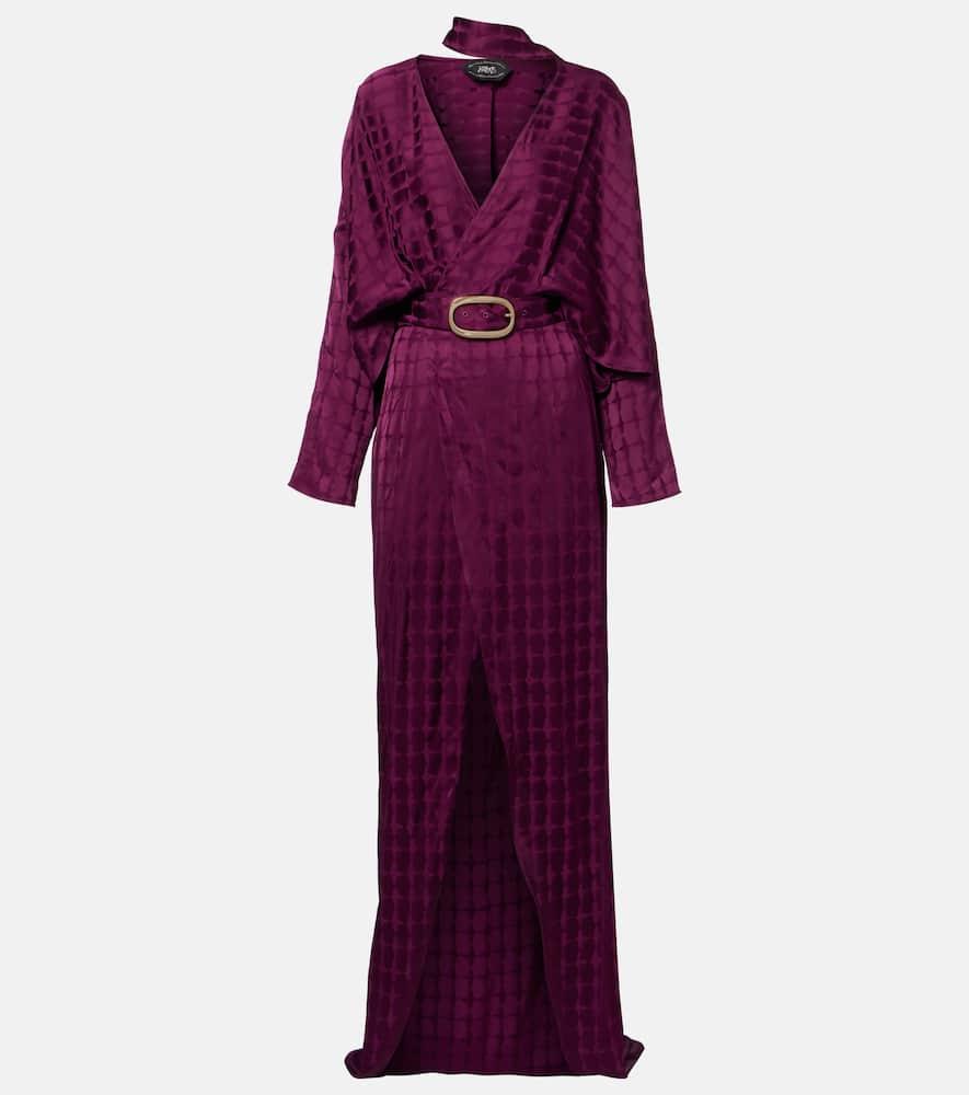 taller marmo dunaway belted crêpe cady wrap dress