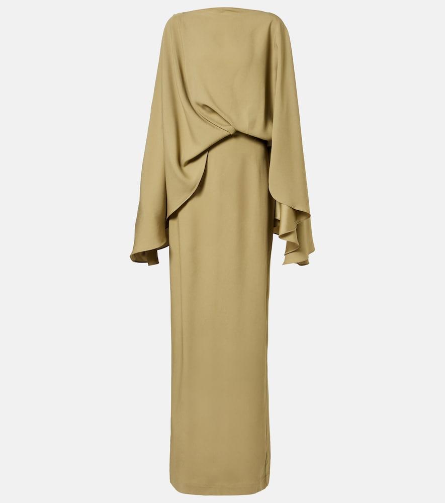taller marmo eolia draped crêpe cady gown