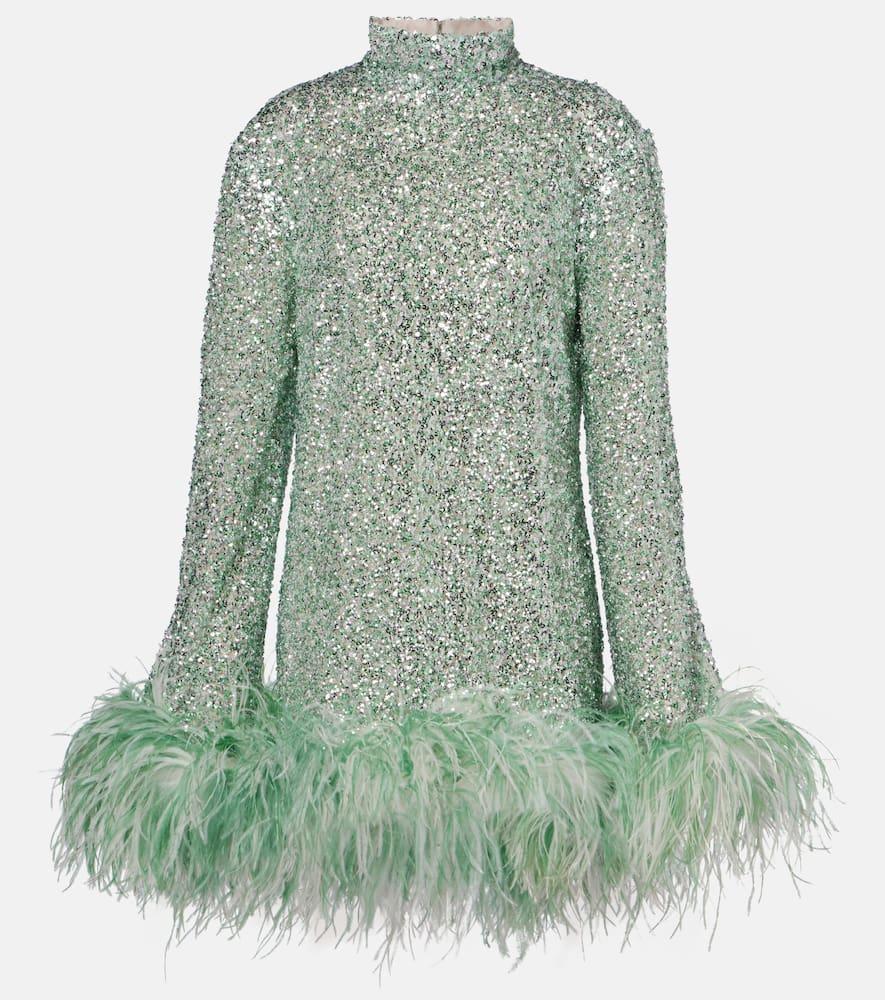 taller marmo gina sequined feather
