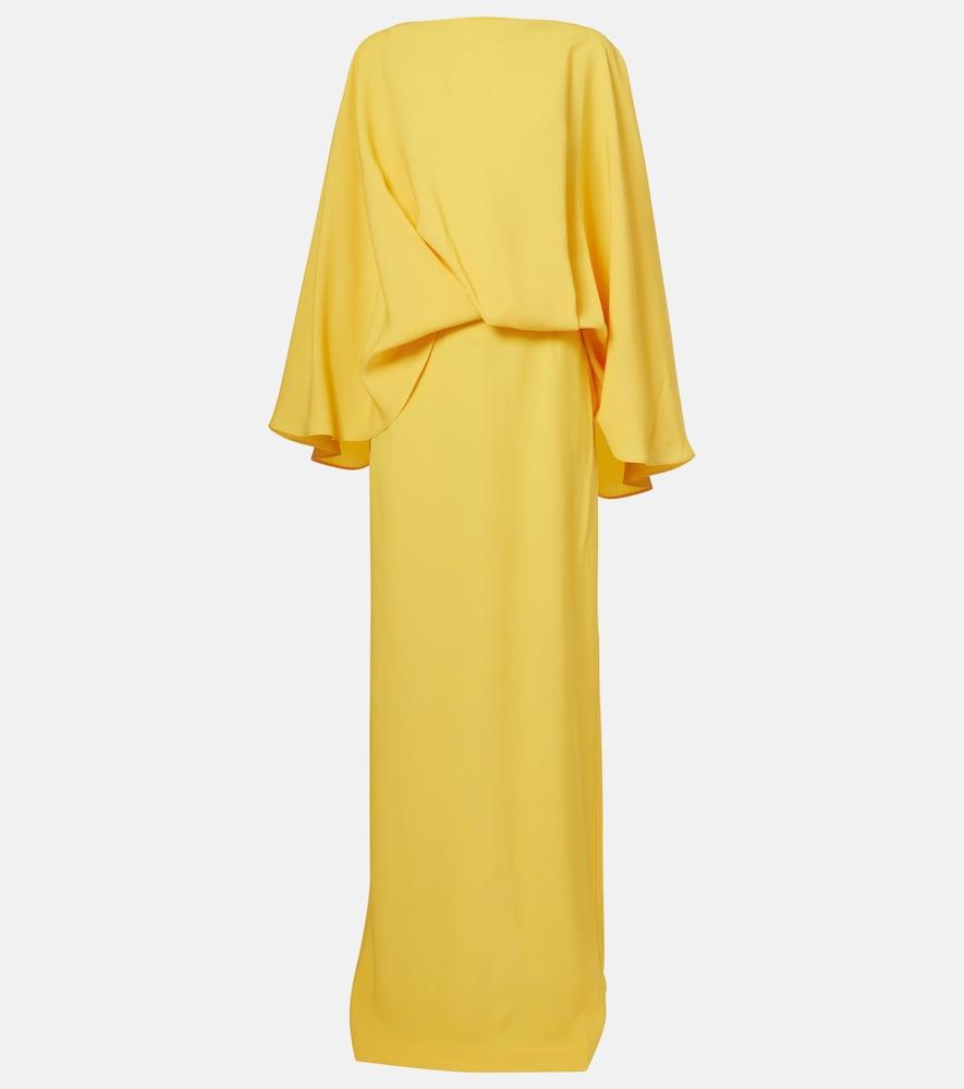 taller marmo maddalena draped crêpe cady gown