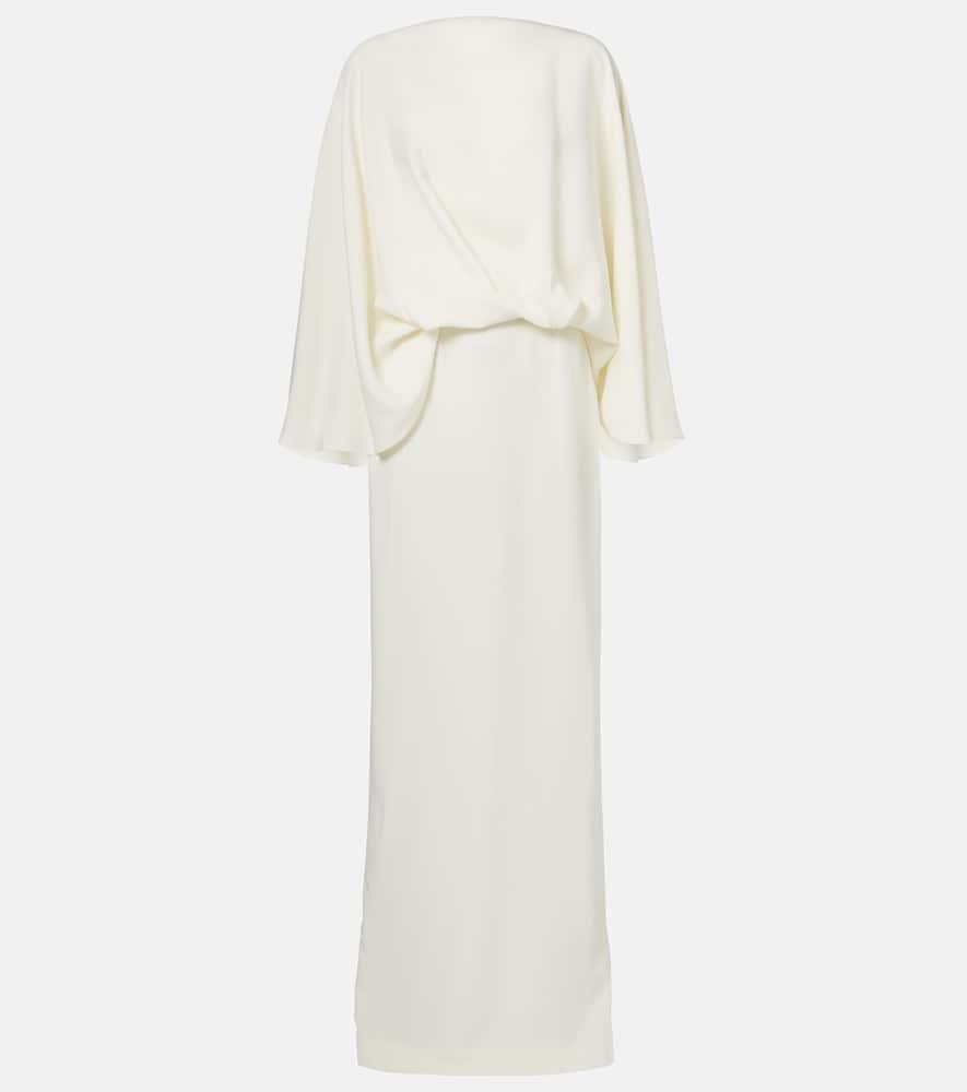 taller marmo maddalena draped crêpe cady gown
