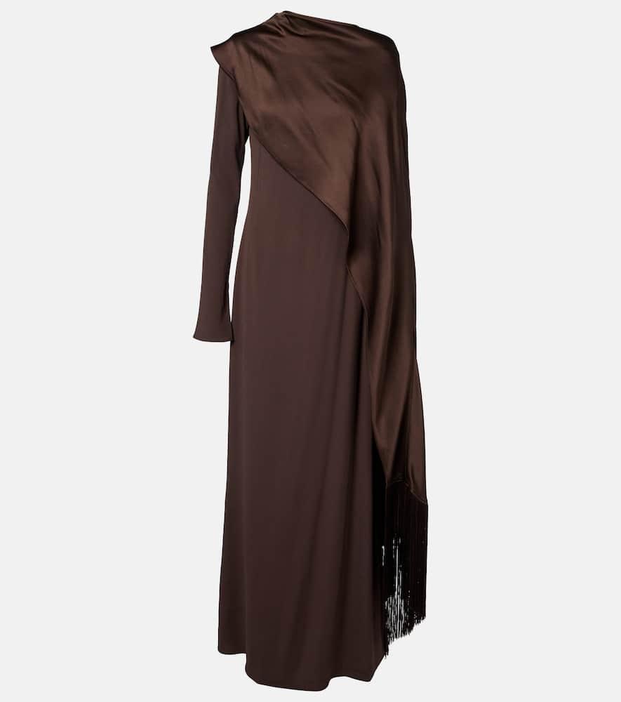 taller marmo mounia caped crêpe cady gown