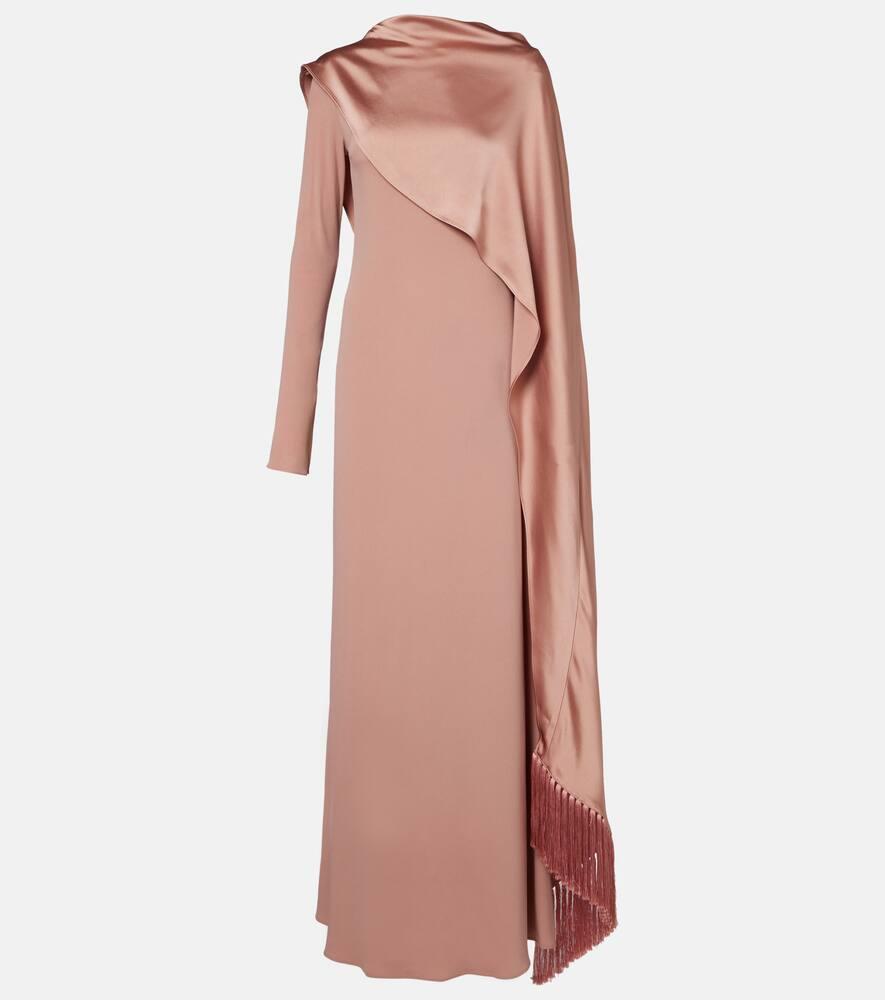 taller marmo mounia caped crêpe cady gown