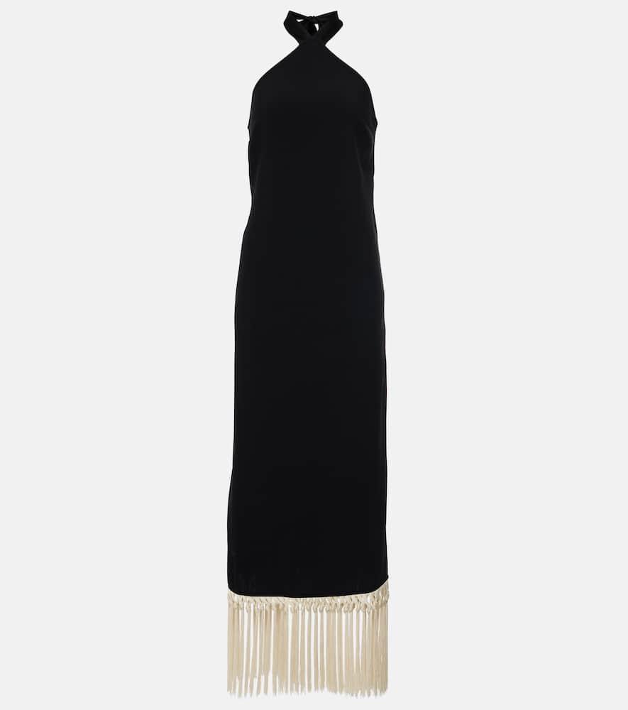 taller marmo nina fringed crêpe cady midi dress