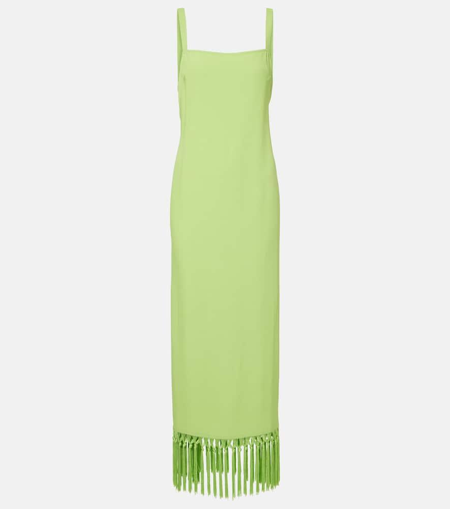 taller marmo palermo fringed crêpe maxi dress