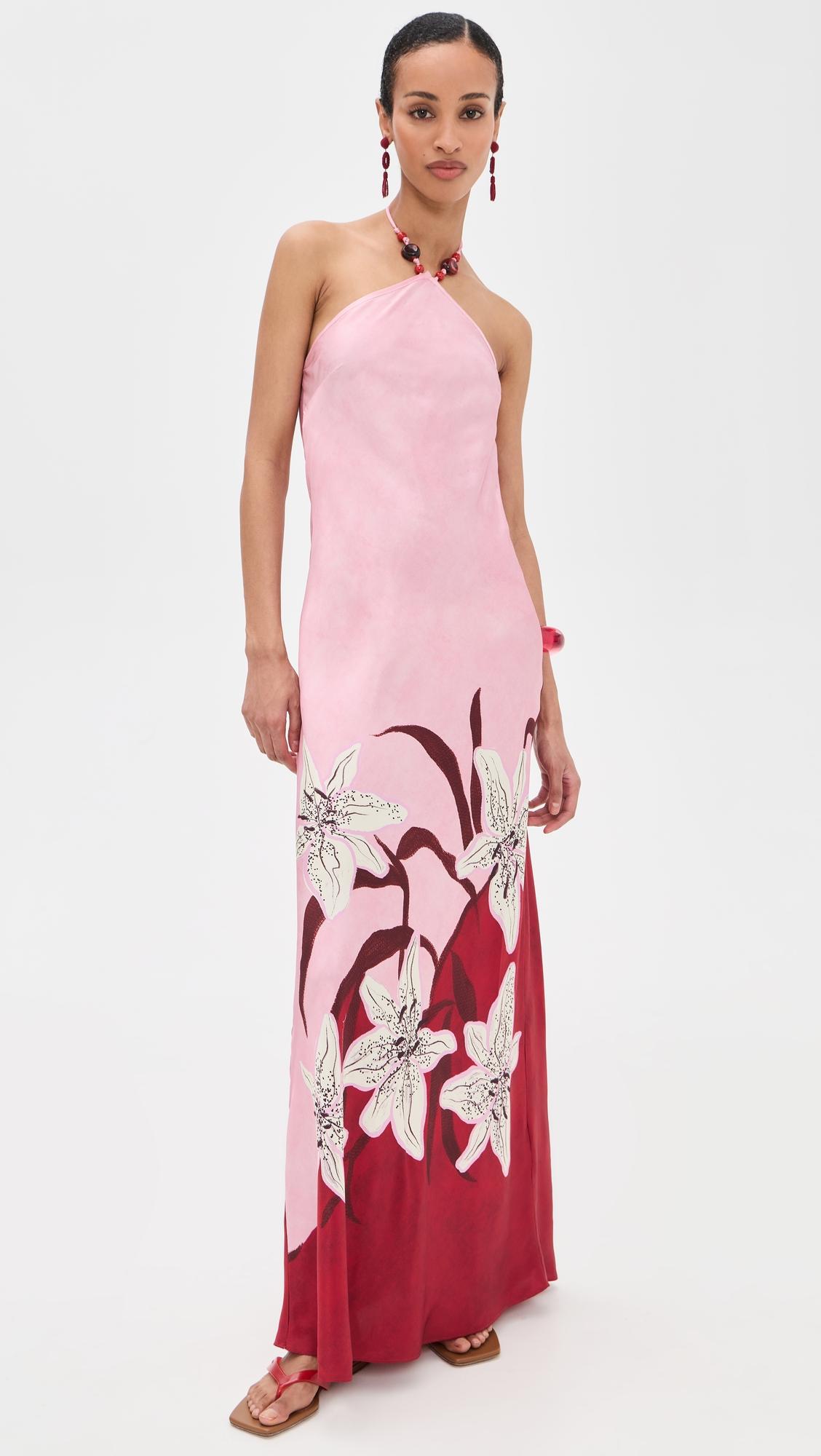 tallulah satin halter dress