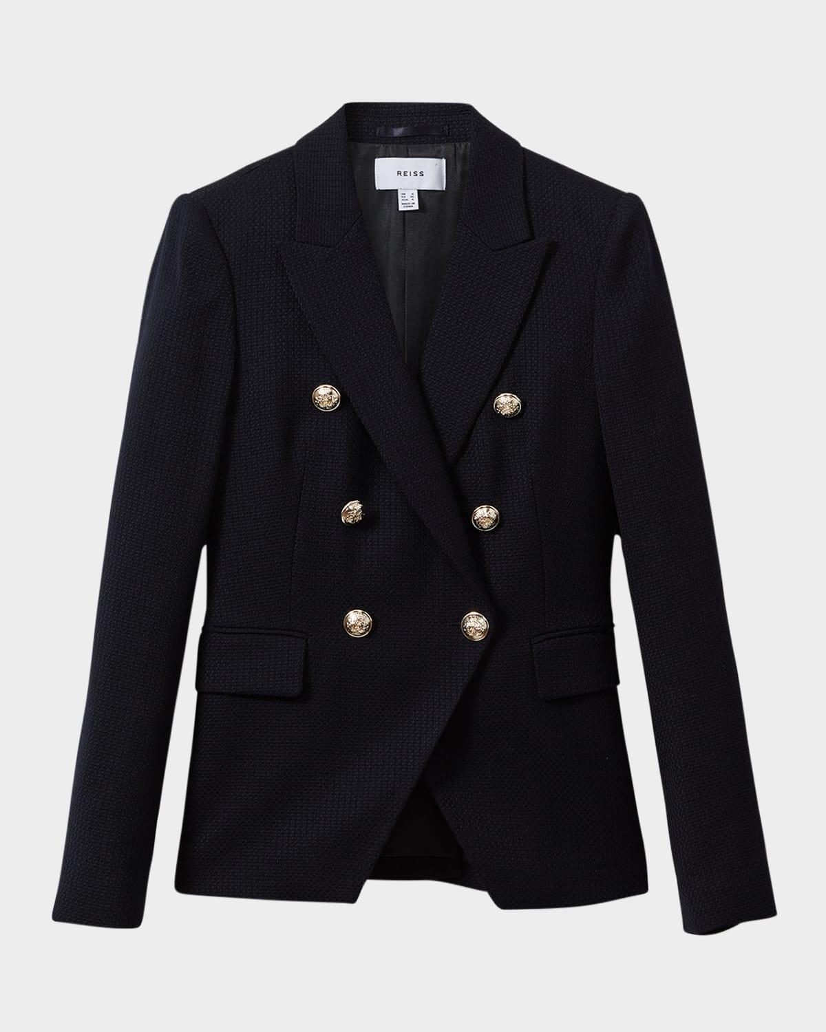 tally double-breasted textured jacket