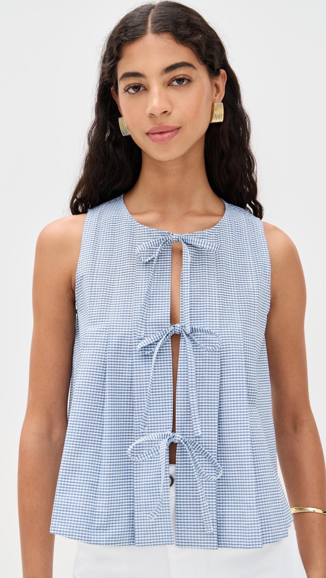 tally gingham tie top