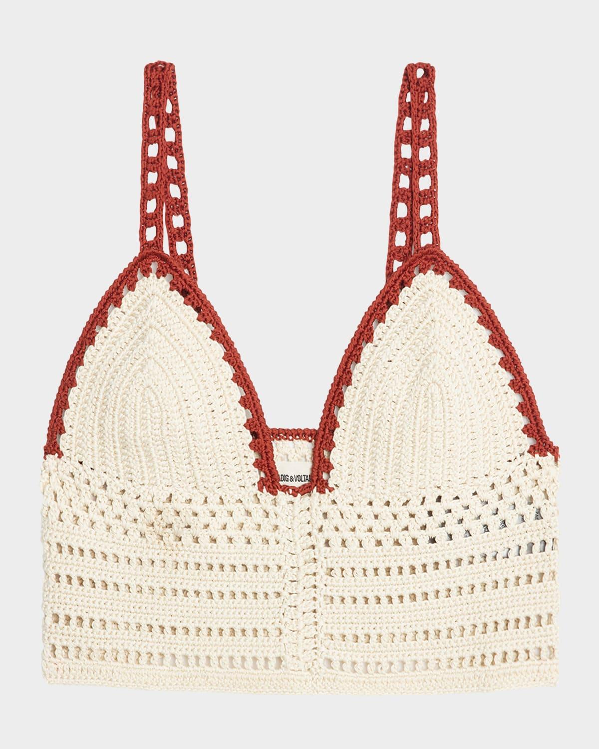 taly crochet-knit crop top