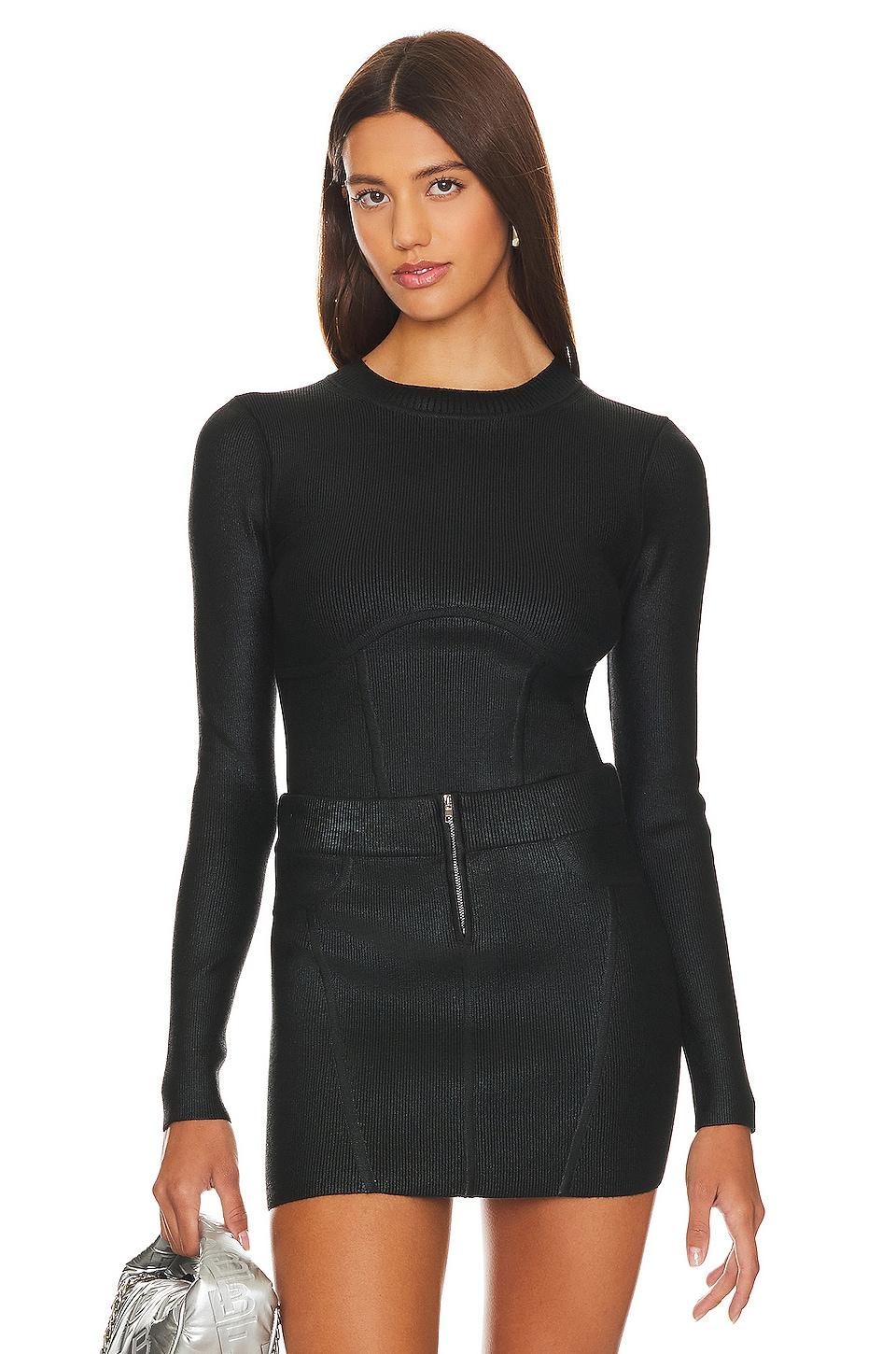 talya metallic coated sweater