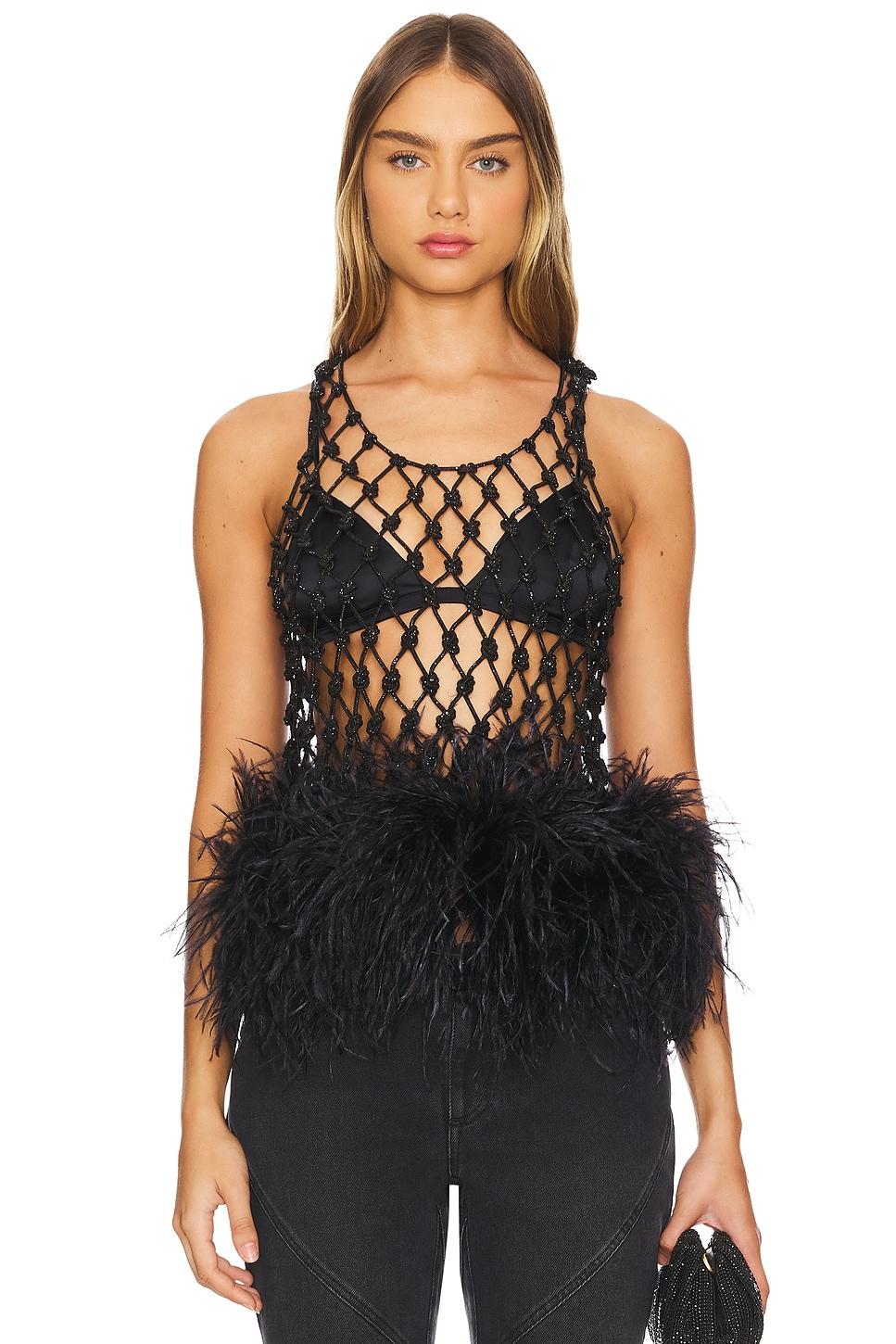 tank top with feathers