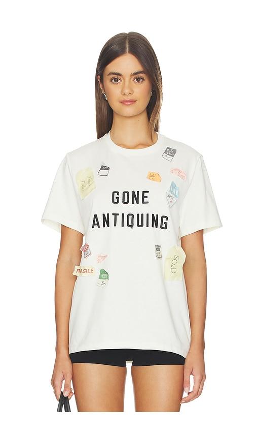 tanner fletcher gone antiquing applique tee in ivory in ivory.