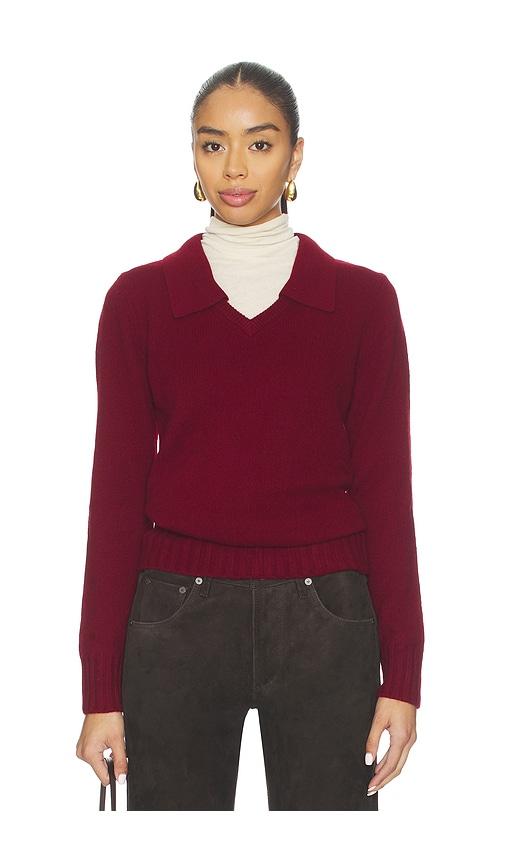 tanner fletcher martin removable collar sweater in burgundy.