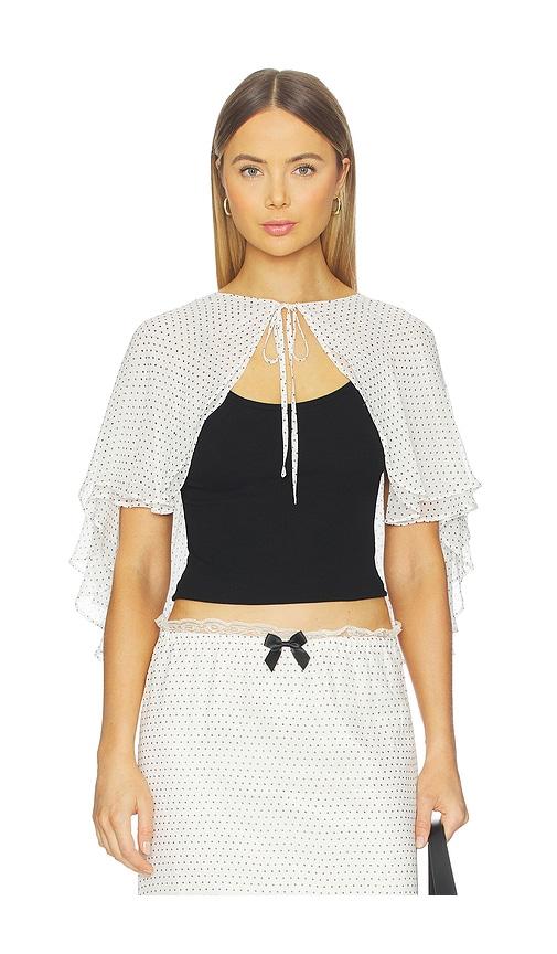 tanner fletcher myrtle layered cape in ivory.