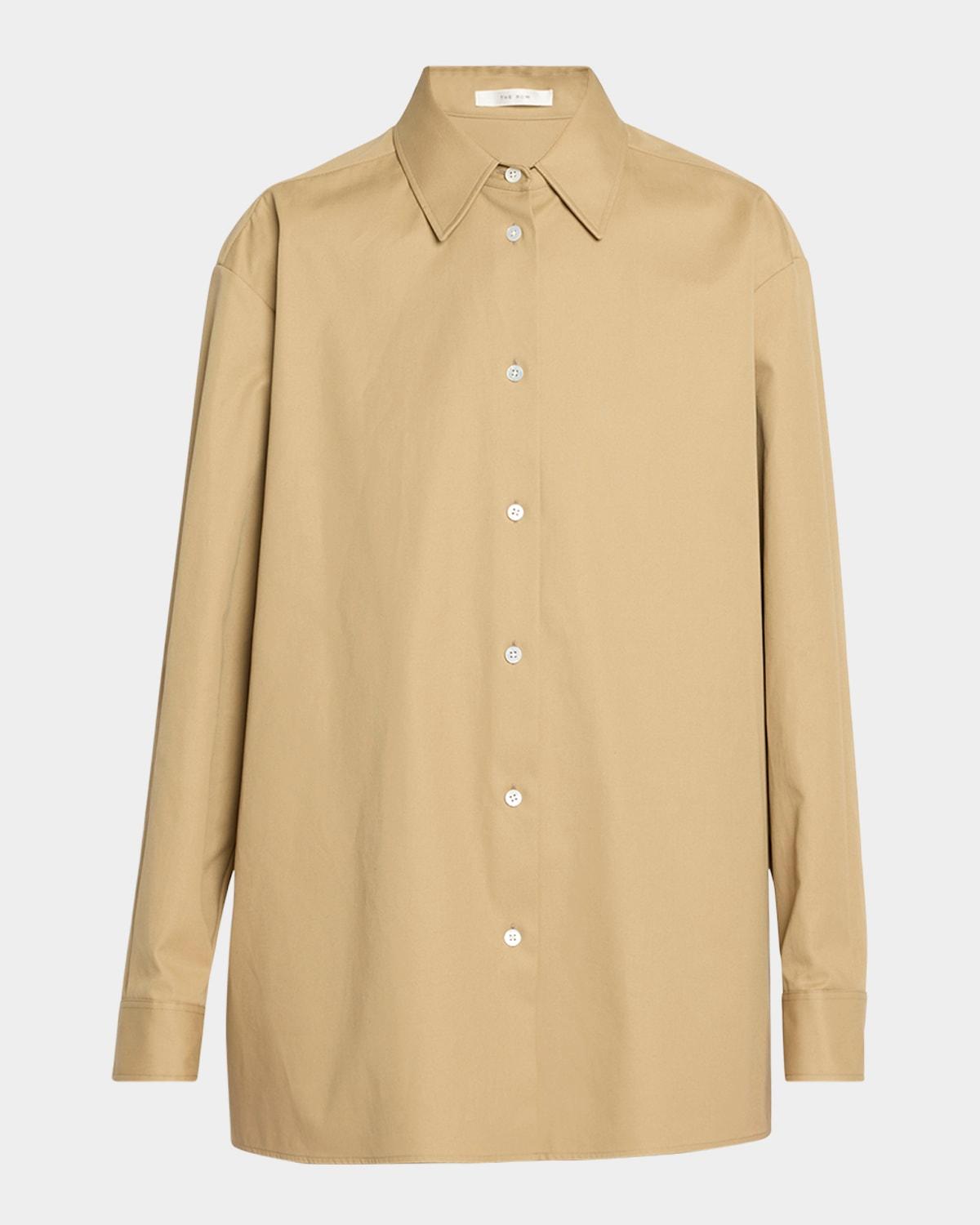 tansy cotton-cashmere button-down shirt