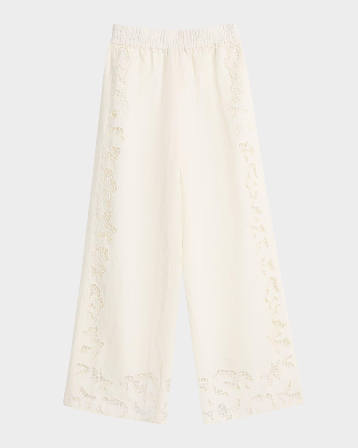 tanya eyelet pull-on pants