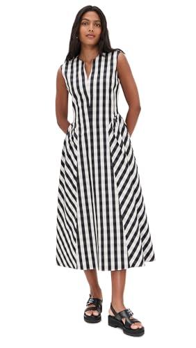 tanya taylor women's candace dress, black/ivory multi, 4