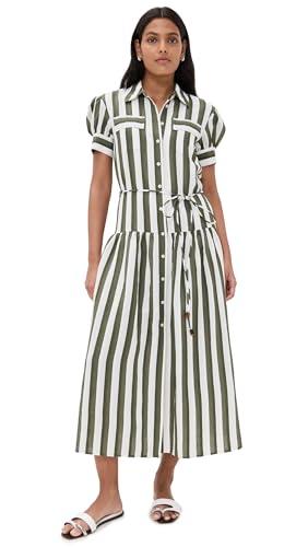 tanya taylor women's carrington dress, light fern/ivory, xs
