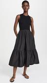 tanya taylor women's crew neck josephina dress, black, s