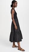tanya taylor women's crew neck josephina dress, black, s